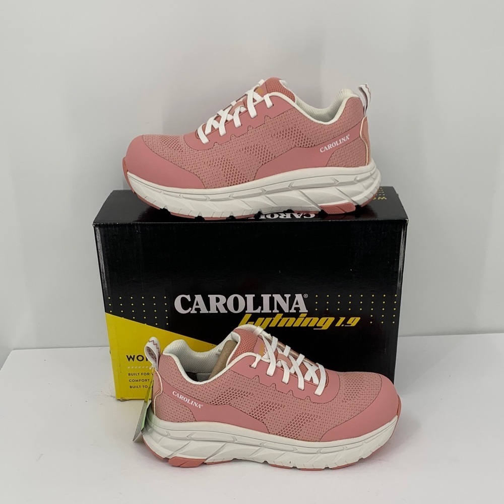 Carolina Lightning work sneaker shoe safety composite toe tie pink women new 8.5